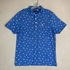 William Murray Polo Shirt Mens Medium Blue Whiskey Golf Performance Party Adult